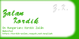 zalan kordik business card